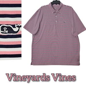 Vineyard Vines Sankaty Polo Shirt Pink\Navy\White Men's XL